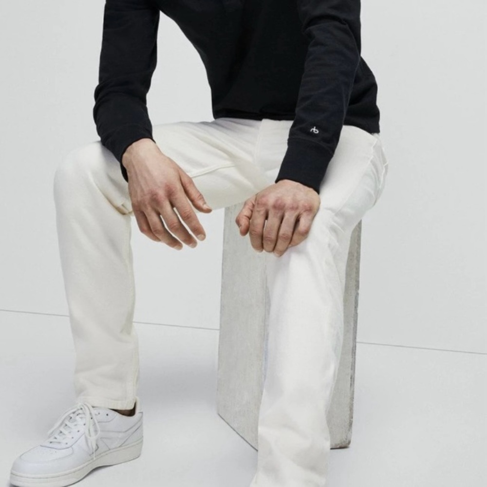 Rag & Bone Fit Slim 2 Ecru Denim Button Fly Jeans